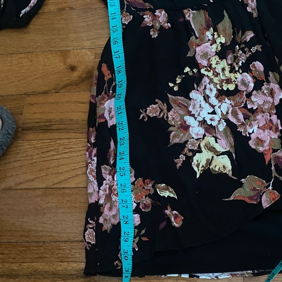 Lulus In Bloom Black Floral Long Sleeve Wrap Mini Dress - Picture 10 of 10